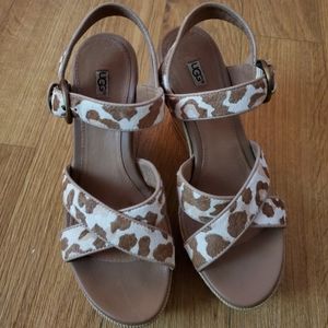 Ugg wedge espadrille cowhide sandal